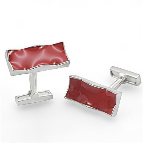 Alamode Rhodium Brass Cufflink with No Stone - Alamode