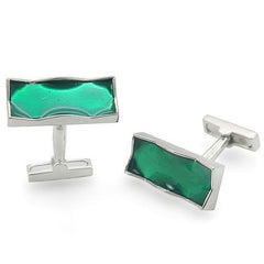 Alamode Rhodium Brass Cufflink with No Stone