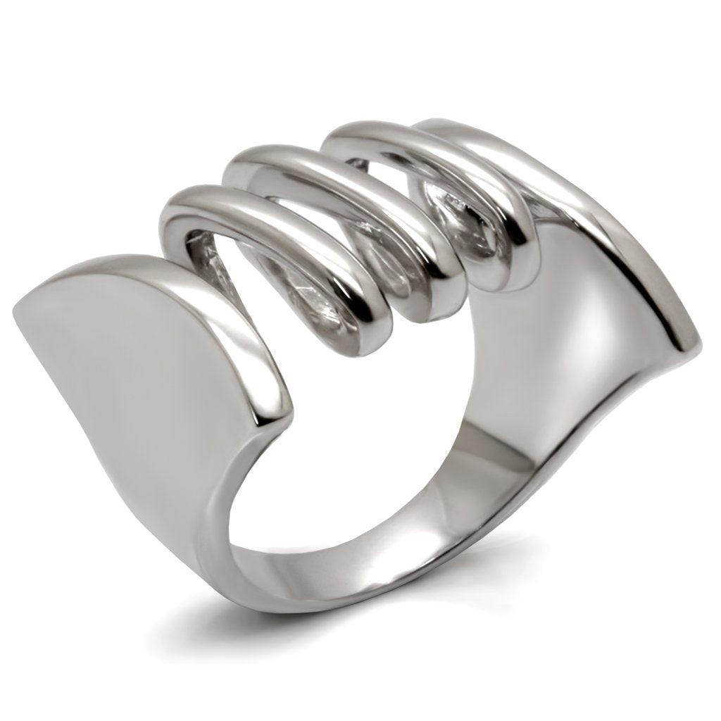 Alamode Rhodium Brass Ring with No Stone