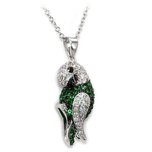 Alamode Rhodium + Ruthenium Brass Chain Pendant with AAA Grade CZ in Multi Color - Alamode