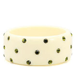 Alamode Resin Bangle with Top Grade Crystal in Olivine color - Alamode