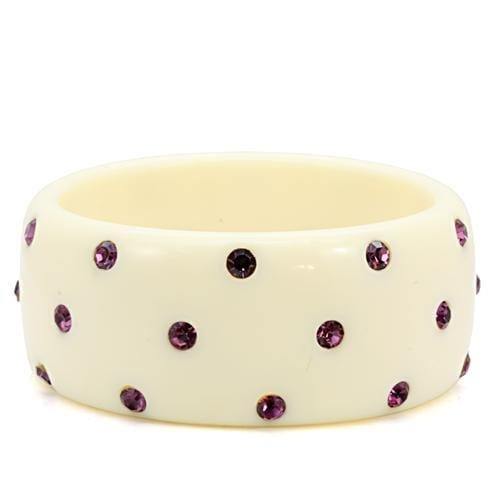 Alamode Resin Bangle with Top Grade Crystal in Amethyst - Alamode