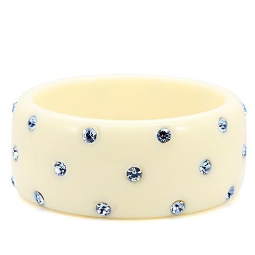 Alamode Resin Bangle with Top Grade Crystal in Light Sapphire