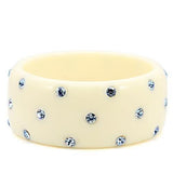 Alamode Resin Bangle with Top Grade Crystal in Light Sapphire - Alamode