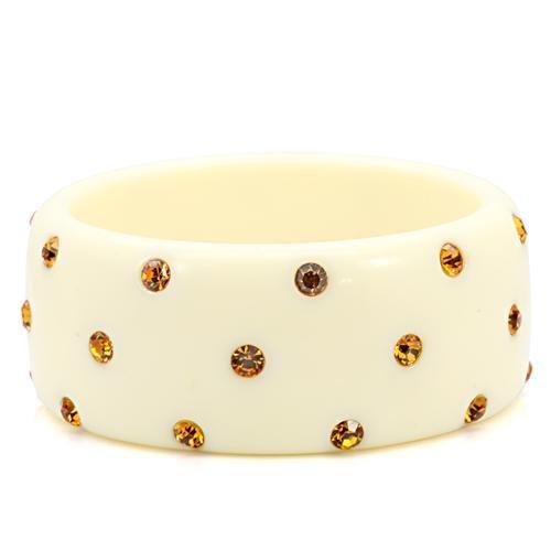 Alamode Resin Bangle with Top Grade Crystal in Topaz - Alamode