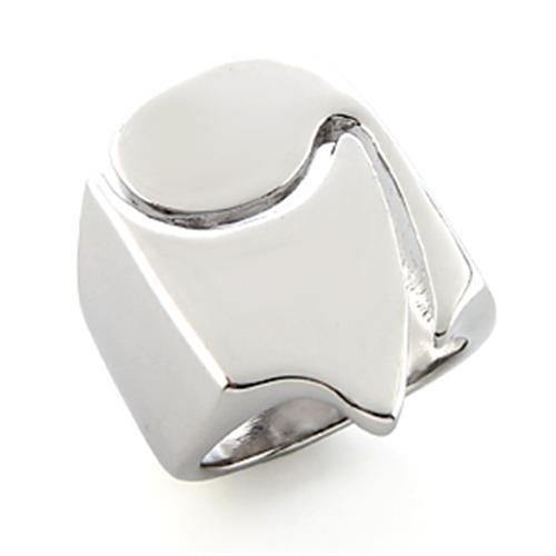 Alamode Rhodium White Metal Ring with No Stone - Alamode