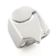 Alamode Rhodium White Metal Ring with No Stone - Alamode