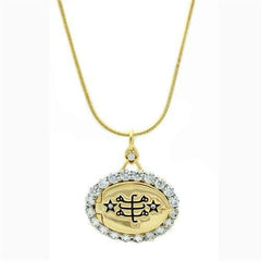 Alamode Gold+Rhodium Brass Chain Pendant with AAA Grade CZ in Clear