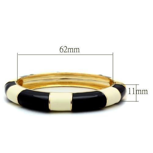 Alamode Gold White Metal Bangle with No Stone - Flyclothing LLC