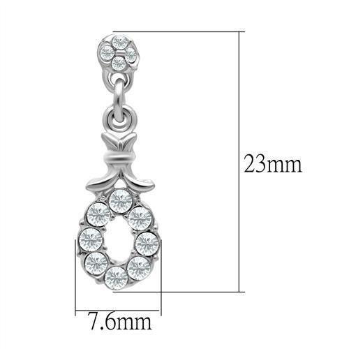 Alamode Rhodium White Metal Earrings with Top Grade Crystal in Clear - Flyclothing LLC