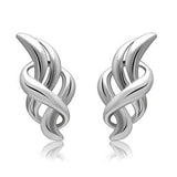 Alamode Rhodium White Metal Earrings with No Stone - Alamode