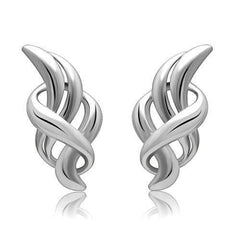 Alamode Rhodium White Metal Earrings with No Stone - Alamode