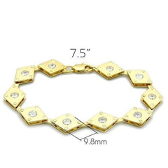 Alamode Matte Gold & Gold Brass Bracelet with AAA Grade CZ in Clear - Alamode