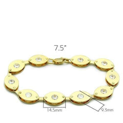 Alamode Matte Gold & Gold Brass Bracelet with AAA Grade CZ in Clear - Alamode