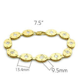 Alamode Matte Gold & Gold Brass Bracelet with AAA Grade CZ in Clear - Alamode