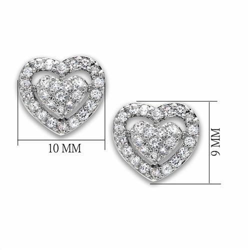 Alamode Rhodium Brass Earrings with AAA Grade CZ in Clear - Flyclothing LLC