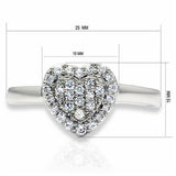 Alamode Rhodium Brass Ring with AAA Grade CZ in Clear - Flyclothing LLC