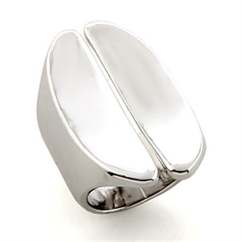 Alamode Rhodium White Metal Ring with No Stone - Alamode