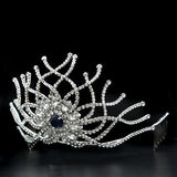 Alamode Imitation Rhodium Brass Tiaras & Hair Clip with Top Grade Crystal in Montana - Flyclothing LLC