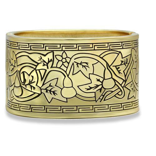 Alamode Flash Gold White Metal Bangle with No Stone