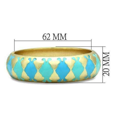 Alamode Flash Gold White Metal Bangle with Epoxy in No Stone - Flyclothing LLC