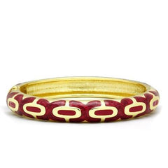 Alamode Flash Gold White Metal Bangle with Epoxy in No Stone