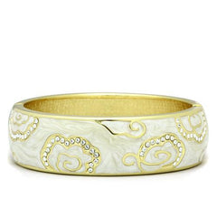 Alamode Flash Gold White Metal Bangle with Top Grade Crystal in Clear