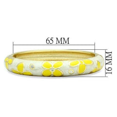 Alamode Flash Gold White Metal Bangle with Top Grade Crystal in Clear - Flyclothing LLC