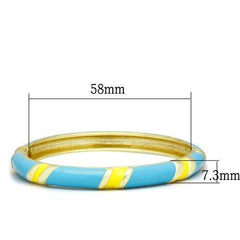 Alamode Flash Gold White Metal Bangle with Epoxy in No Stone - Flyclothing LLC