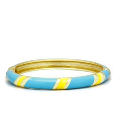 Alamode Flash Gold White Metal Bangle with Epoxy in No Stone