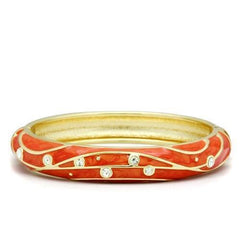 Alamode Flash Gold White Metal Bangle with Top Grade Crystal in Clear