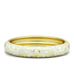 Alamode Flash Gold White Metal Bangle with Epoxy in No Stone