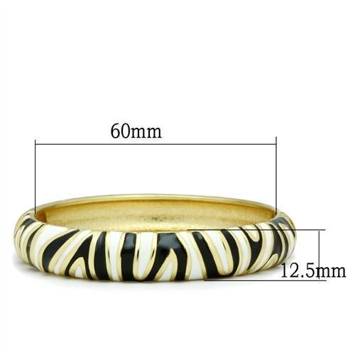 Alamode Flash Gold White Metal Bangle with Epoxy in No Stone - Flyclothing LLC