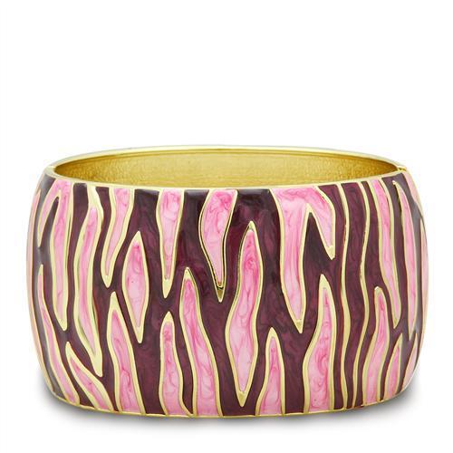 Alamode Flash Gold White Metal Bangle with Epoxy in No Stone