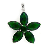 Alamode Silver Brass Pendant with Synthetic Spinel in Peridot - Alamode