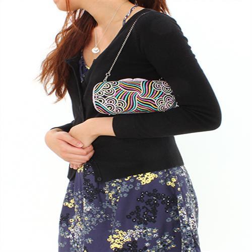 Alamode Imitation Rhodium White Metal Clutch with Top Grade Crystal in Multi Color - Flyclothing LLC