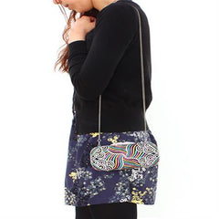 Alamode Imitation Rhodium White Metal Clutch with Top Grade Crystal in Multi Color - Flyclothing LLC