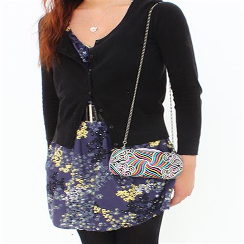 Alamode Imitation Rhodium White Metal Clutch with Top Grade Crystal in Multi Color - Flyclothing LLC