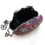 Alamode Ruthenium White Metal Clutch with Top Grade Crystal in Multi Color - Flyclothing LLC