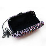 Alamode Ruthenium White Metal Clutch with Top Grade Crystal in Multi Color - Alamode