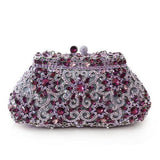 Alamode Imitation Rhodium White Metal Clutch with Top Grade Crystal in Multi Color - Alamode