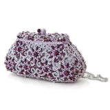 Alamode Imitation Rhodium White Metal Clutch with Top Grade Crystal in Multi Color - Alamode