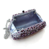 Alamode Imitation Rhodium White Metal Clutch with Top Grade Crystal in Multi Color - Alamode