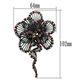 Alamode Imitation Rhodium White Metal Brooches with Top Grade Crystal in Multi Color - Alamode