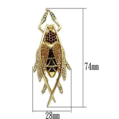 Alamode Gold White Metal Brooches with Top Grade Crystal in Multi Color - Flyclothing LLC