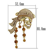 Alamode Gold White Metal Brooches with Top Grade Crystal in Multi Color - Flyclothing LLC