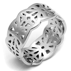 Alamode Imitation Rhodium Brass Ring with No Stone - Alamode