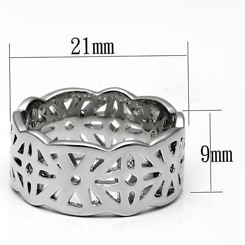 Alamode Imitation Rhodium Brass Ring with No Stone - Alamode