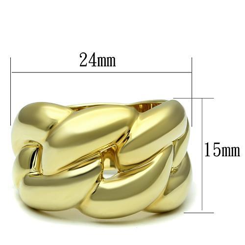 Alamode Gold Brass Ring with No Stone - Flyclothing LLC