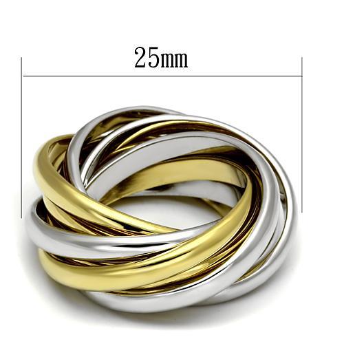 Alamode Gold+Rhodium Brass Ring with No Stone - Flyclothing LLC